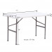 48" x 24" White Plastic Folding Table with Carrying Handle Rectangular
