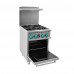Bolton Tools 24" Commercial Gas Range 4 Top Burner with 1 Oven - 153,000 BTU