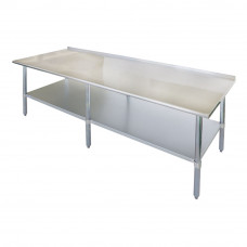30" x 84" Stainless Steel Commercial Kitchen Work Table Back splash